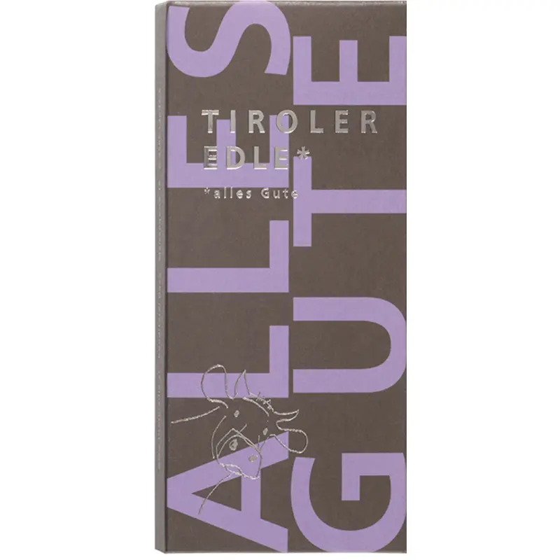 TIROLER EDLE | Milchschokolade »ALLES GUTE« 39% | 50g MHD 20.04.2023