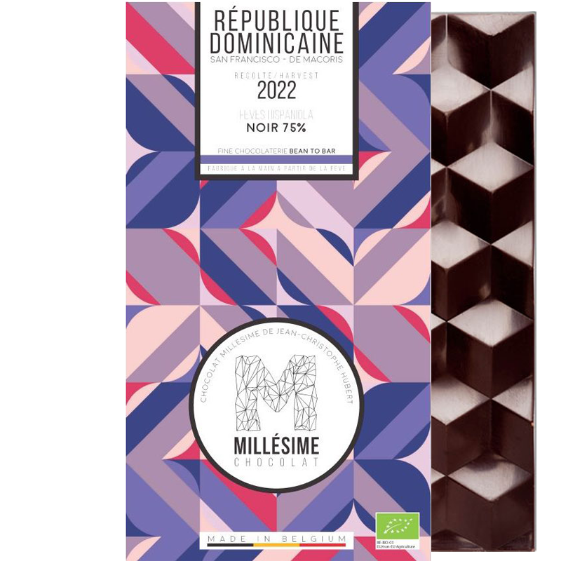 MILLÉSIME Chocolate | Dunkle Schokolade »Republic Dominicaine« 75% | BIO | 70g Republique Dominicaine Bio-Schokolade von Millesime