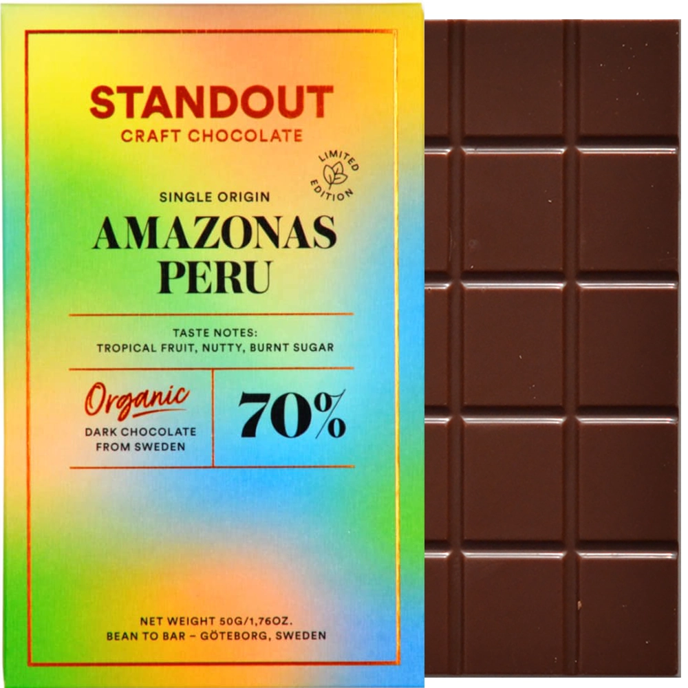 STANDOUT CHOCOLATE Amazonas 70 % – Single-Origin-Schokolade aus Peru