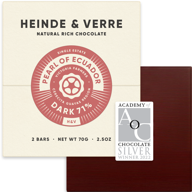 Dark 71% Pearl of Ecuador Schokolade von Heinde & Verre