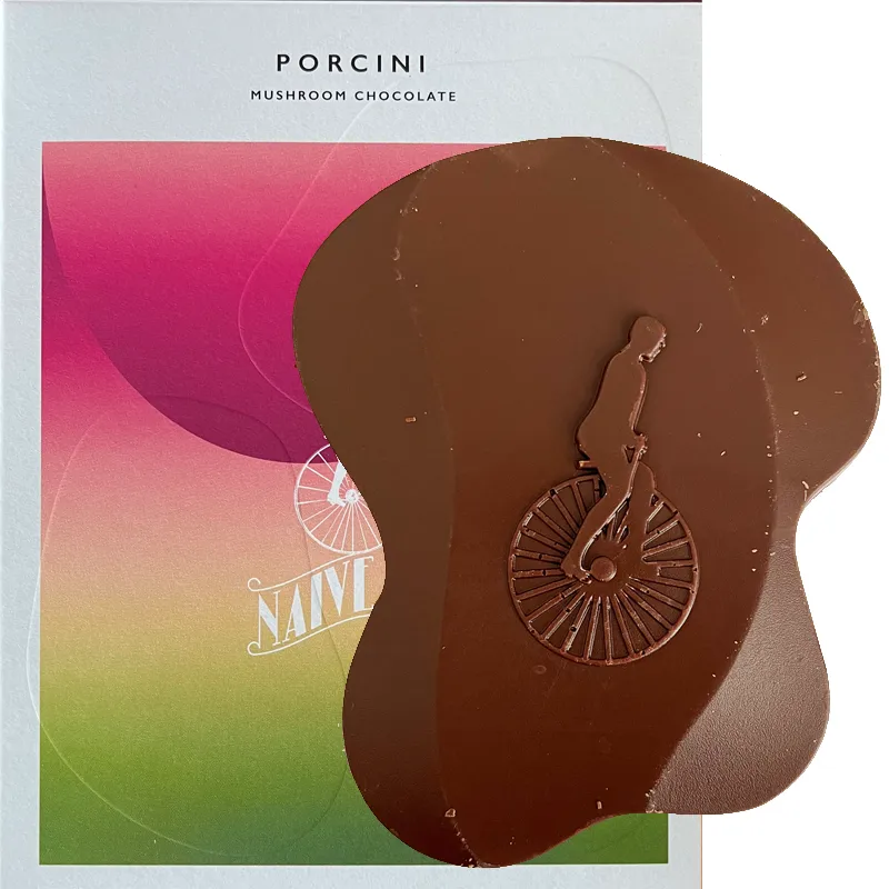 CHOCOLATE NAIVE | Milchschokolade mit Steinpilzen »Porcini« 62% | 50g Schokolade mit Pilzen Porcini Mushroom von Naive