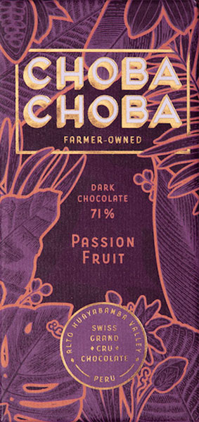 CHOBA CHOBA | Dunkle Schokolade »Passion Fruit« 71% | 91g