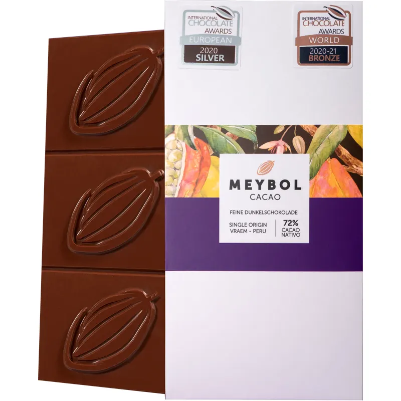 MEYBOL Cacao | Dunkle Schokolade »Vramen Peru« 72% | 70g Prämierte Schokolade Vramen Peru von Meybol Cacao