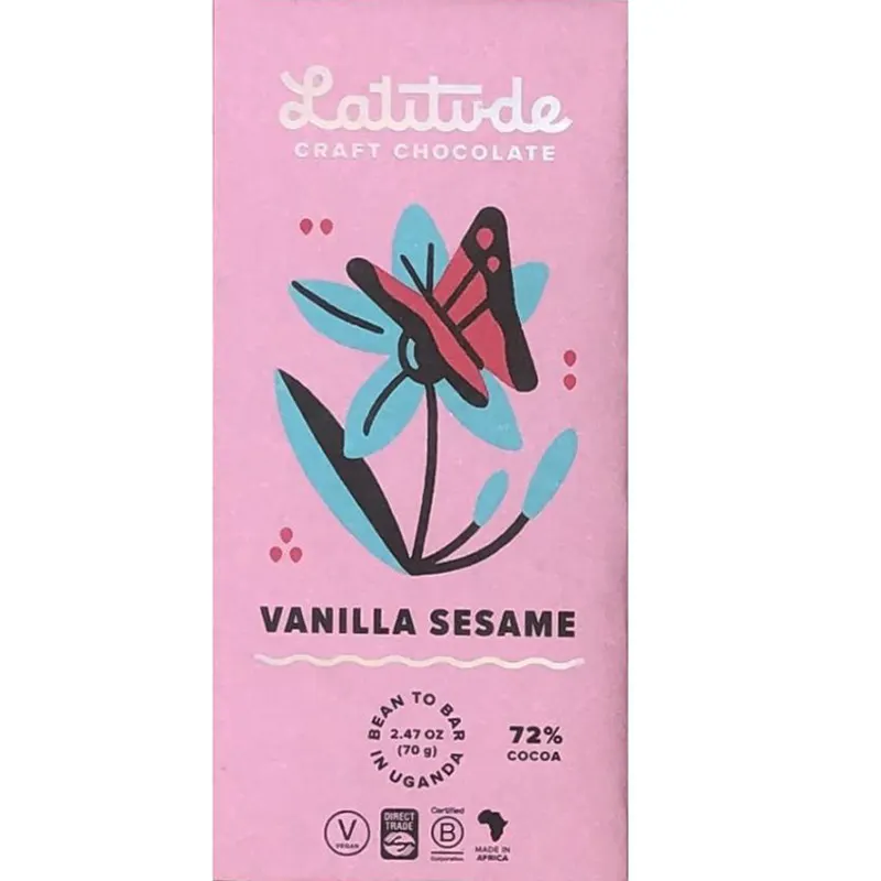 Schokolade mit Vanille und Sesam von Latitude aus Uganda
