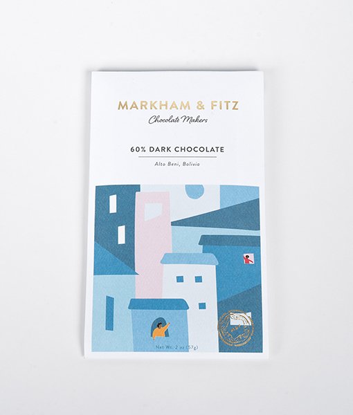 MARKHAM & FITZ Chocolate | Dunkle Schokolade »Bolivia« 60% | 60g MHD 30.03.2022
