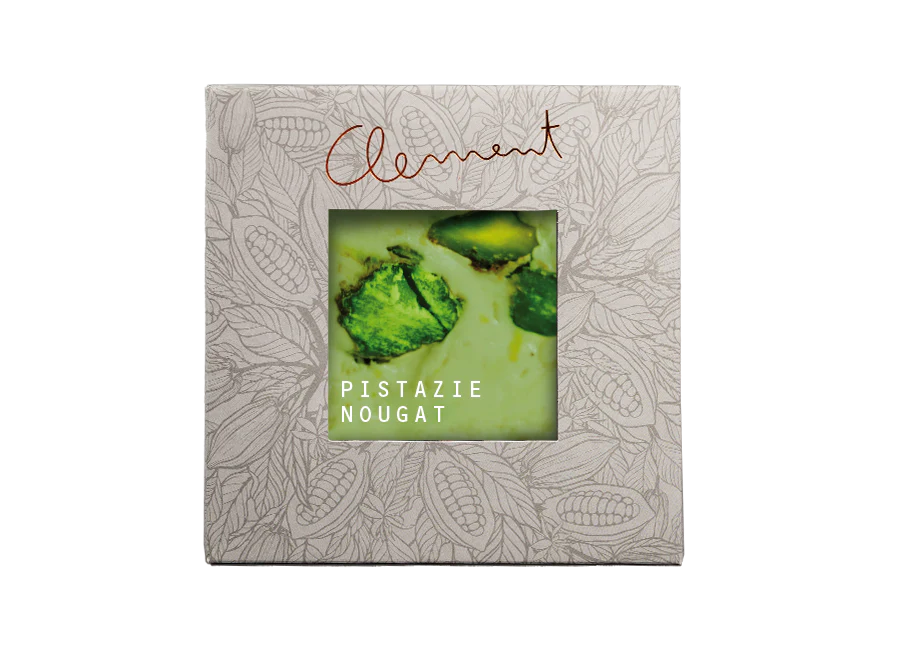 CLEMENT | Vollmilchschokolade mit »Pistazien-Nougat« Füllung 36% Milchschokolade mit Pistaziennougat von Clement