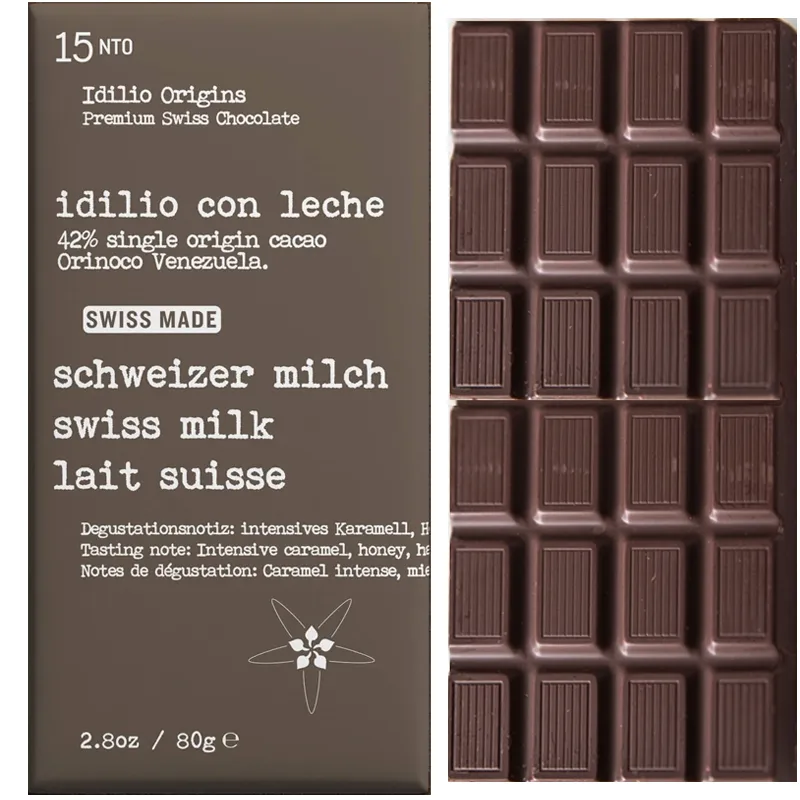 Beste prämierte schweizer Milchschokolade von Idilio Origins