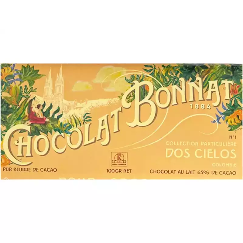 BONNAT Milchschokolade | Chocolat »Dos Cielos – Columbie« 65% | 100g Dos Cielos Milchschokolade von Bonnat Frankreich