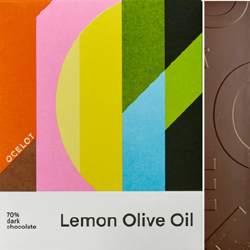 OCELOT | Dunkle Schokolade & Zitronen-Olivenöl »Lemon Olive Oil« 70% | BIO | 70g Dunkle Schokolade mit Lemon Olive Oil von Ocelot
