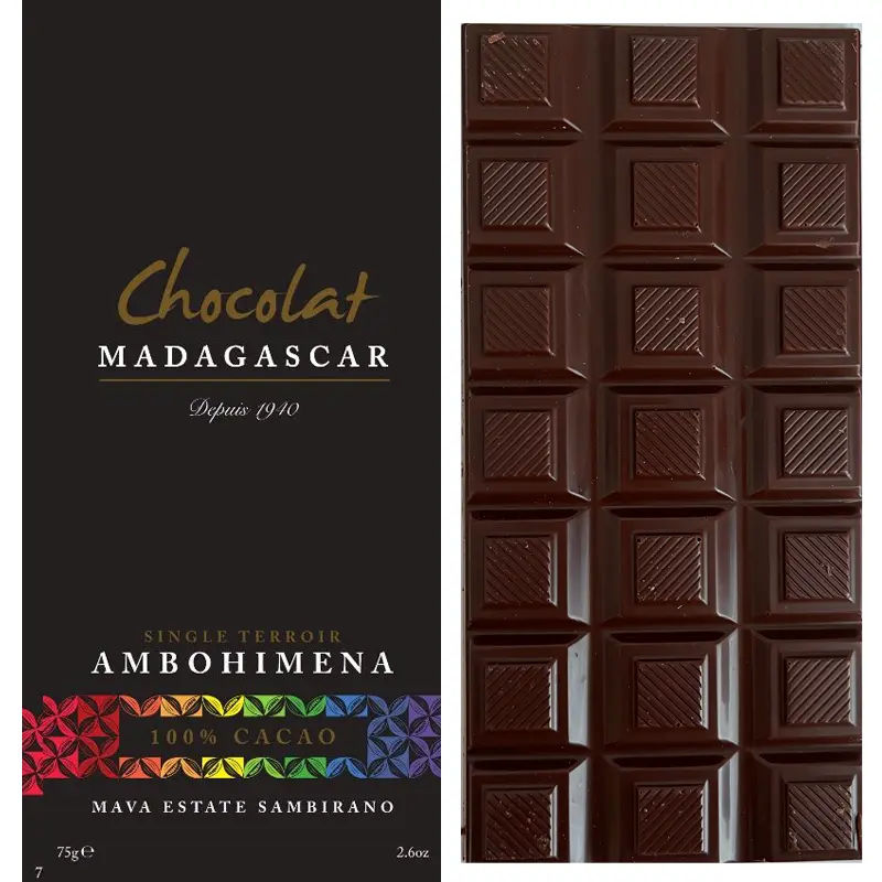 Chocolat MADAGASCAR Schokoladen | Kakaomasse »Ambohimena« 100% | 75g Schokolade Ambohimena 100% Kakakomasse von Chocolate Madagascar
