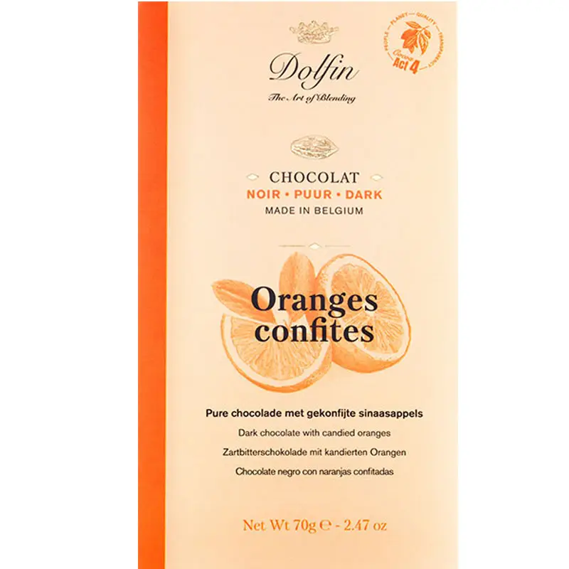 Dunkle belgische Schokolade & kandierte Orangen von Dolfin