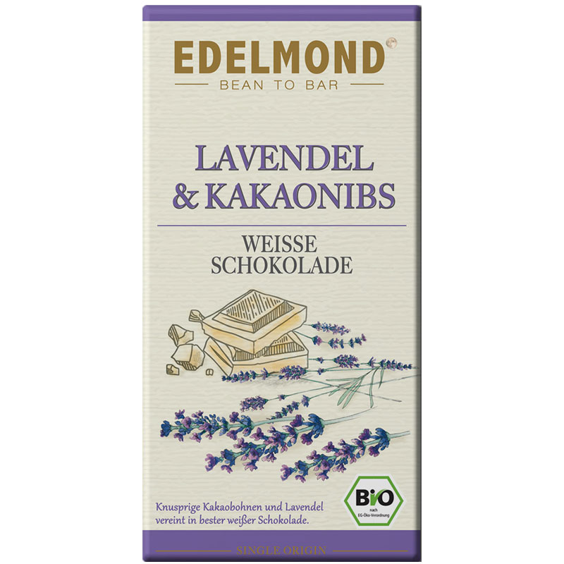 EDELMOND | Weiße Schokolade »Lavendel & Nibs« 40% 