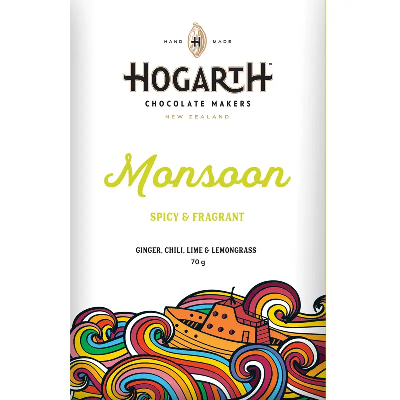 Monsoon Schokolade mit Ingwer, Chili und Limette von Hogarth