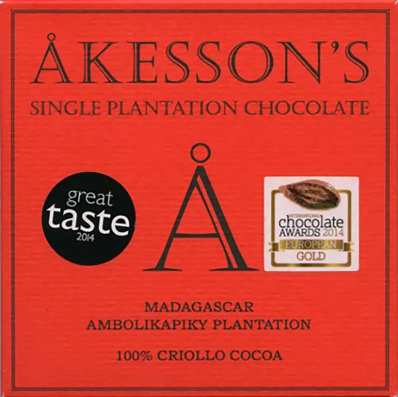 AKESSON'S | Dunkle Schokoladen Madagascar »Criollo« Kakaomasse 100% | BIO Dunkle Akesson's Schokolade Madagascar Criollo mit 100% Kakaogehalt ohne Zucker