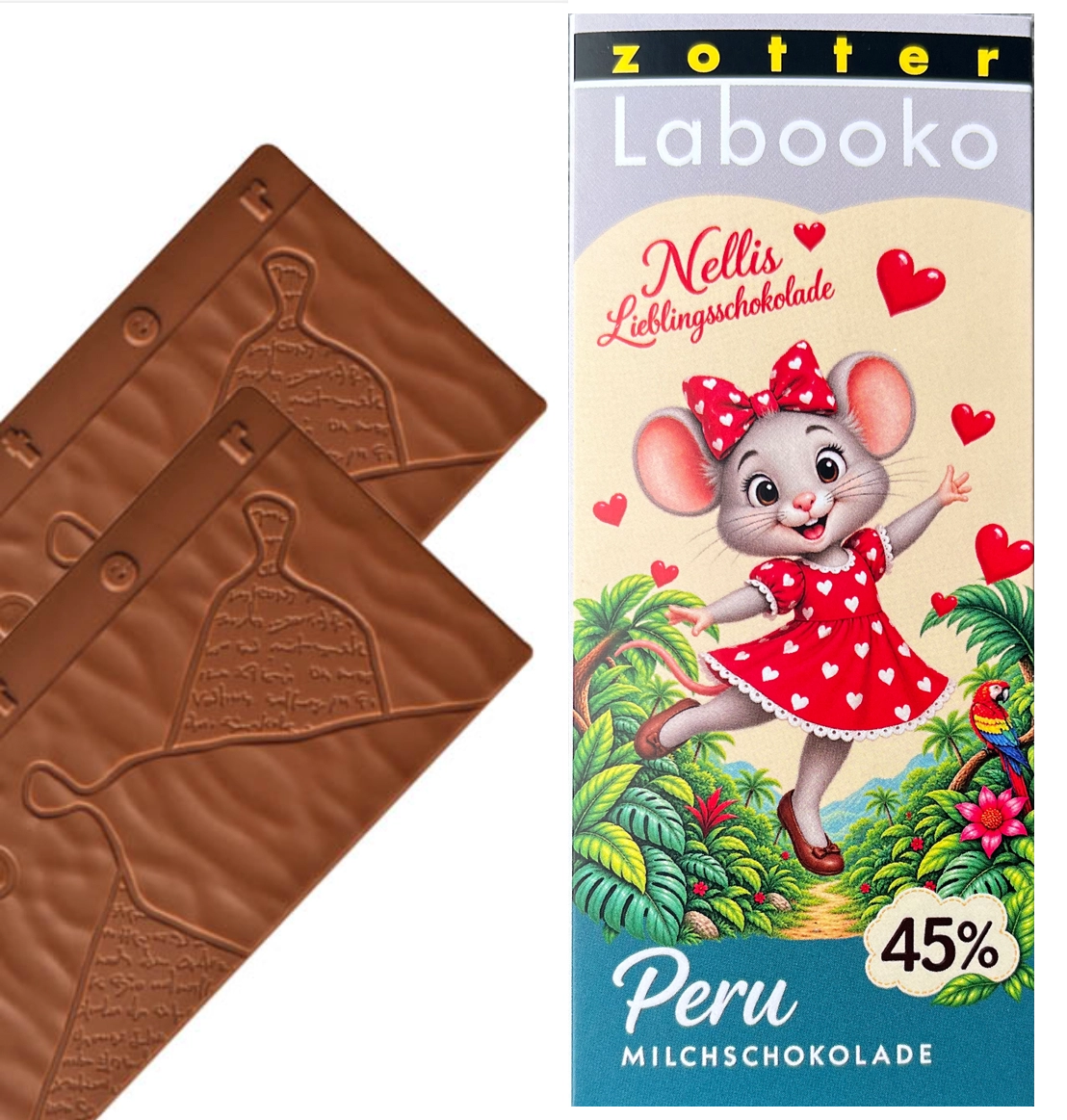 Nelli Naschmaus Lieblingsschokolade – Zotter Milchschokolade Peru 45 % 70 g