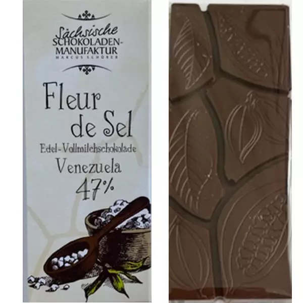 SÄCHSISCHE Schokoladenmanufaktur | Milchschokolade »Fleur de Sel Venezuela« 47% Milchschokolade und Salz