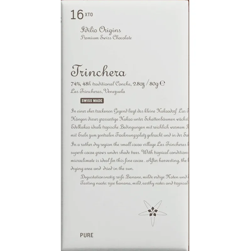 Trinchera 16 uro Schokolade von Idilio Origins Schweiz