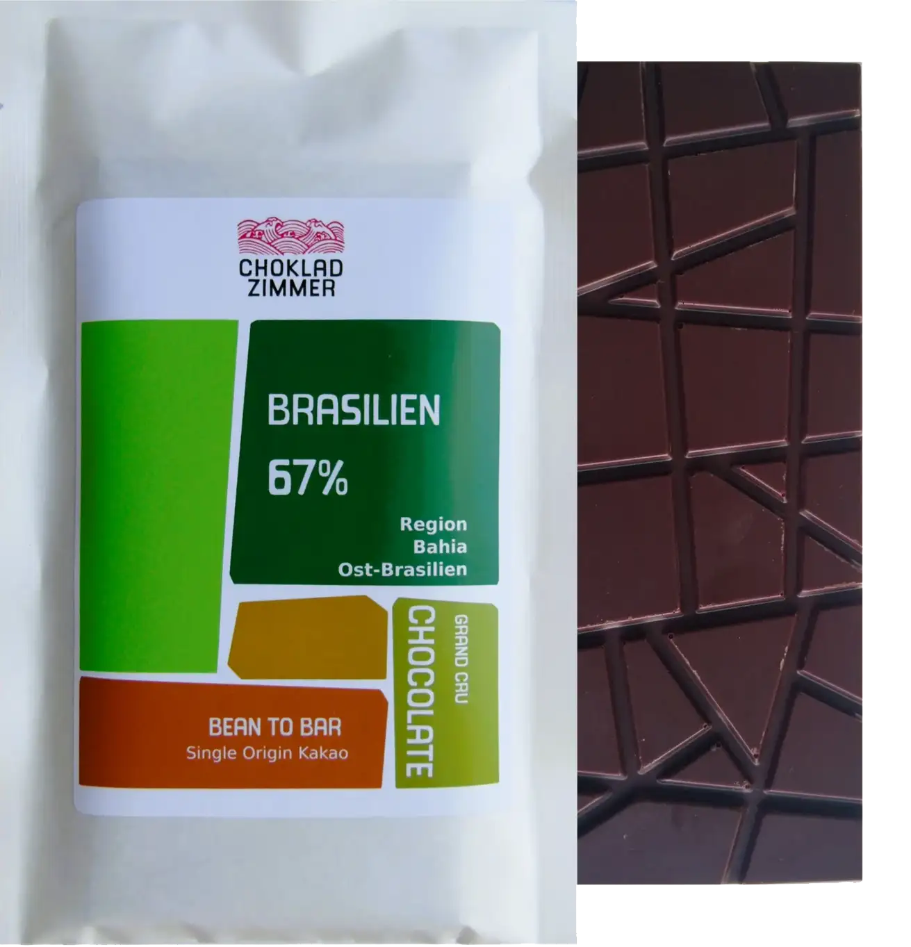 CHOKLAD ZIMMER | Dunkle Schokolade »Brasilien« 67% | 70g Beste Pure Brasilien Schokolade von Zimmer Born Darß Ostsee