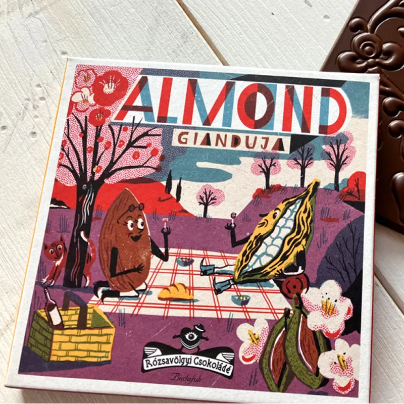 Almond Gianduja mit Mandeln Schokolade von Rozsavolgyi Csokolade Ungarn