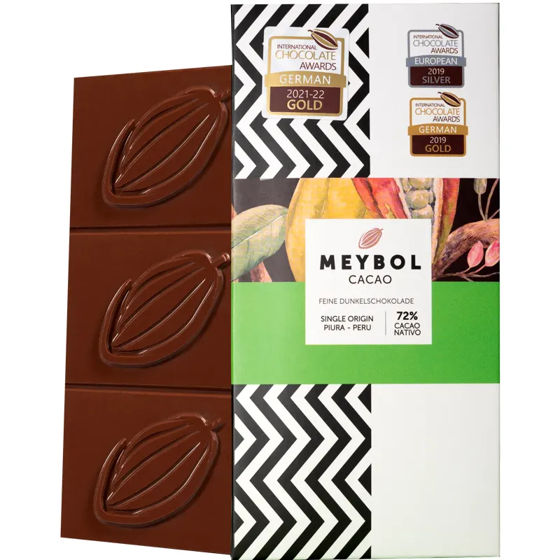 MEYBOL Cacao | Schokolade »Criollo Piura Peru« 72% | 70g Gold Prämierte beste Schokolade Criollo Blanco von Meybol Peru