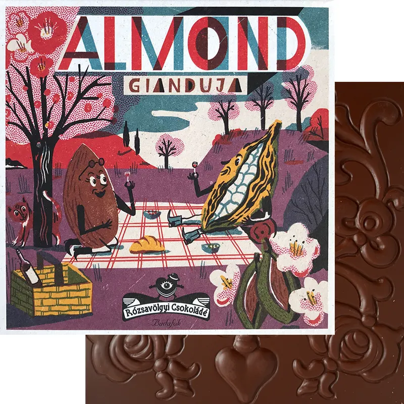 Gianduja Almond Nougat-Schokolade von Rózsavölgyi Csokoládé