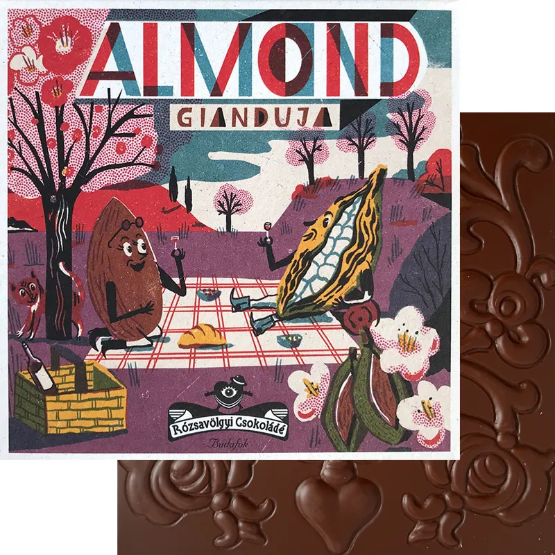 RÓZSAVÖLGYI Mandel-Nougat-Schokolade »Almond Gianduja« 73% | 60g Gianduja Almond Nougat-Schokolade von Rózsavölgyi Csokoládé