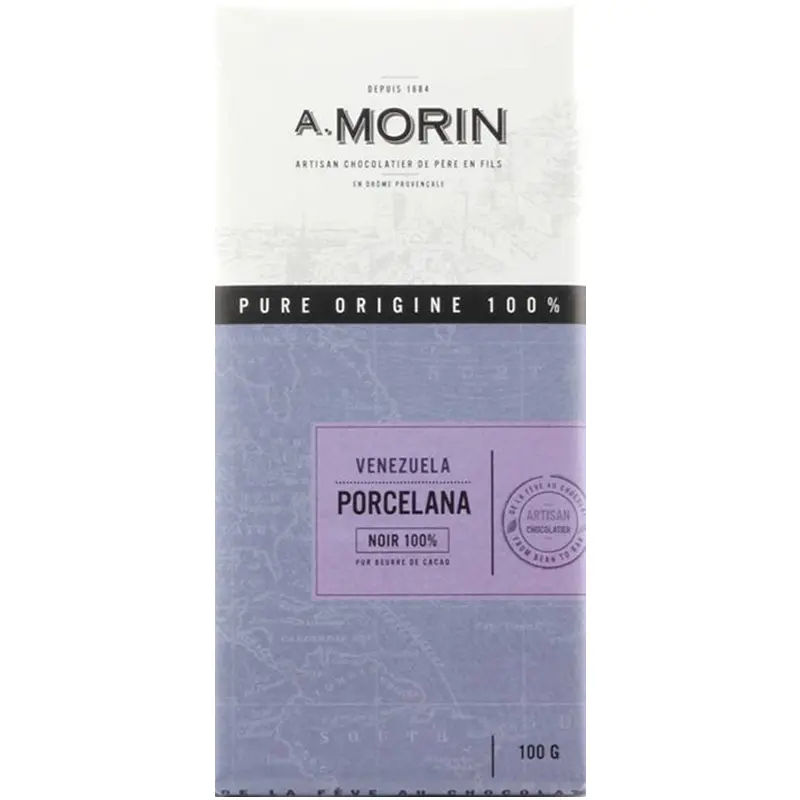 Tafel A. Morin Porcelana 100% – reine Kakaomasse aus Maracaibo, Detailaufnahme