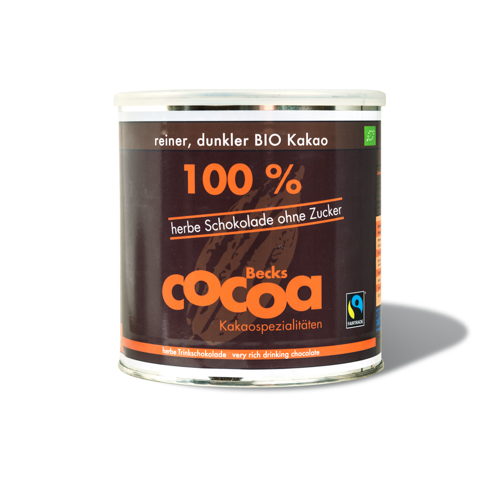 BECKS Cocoa | Trinkschokolade »100 Prozent « 100% ohne Zucker - 1200g | BIO