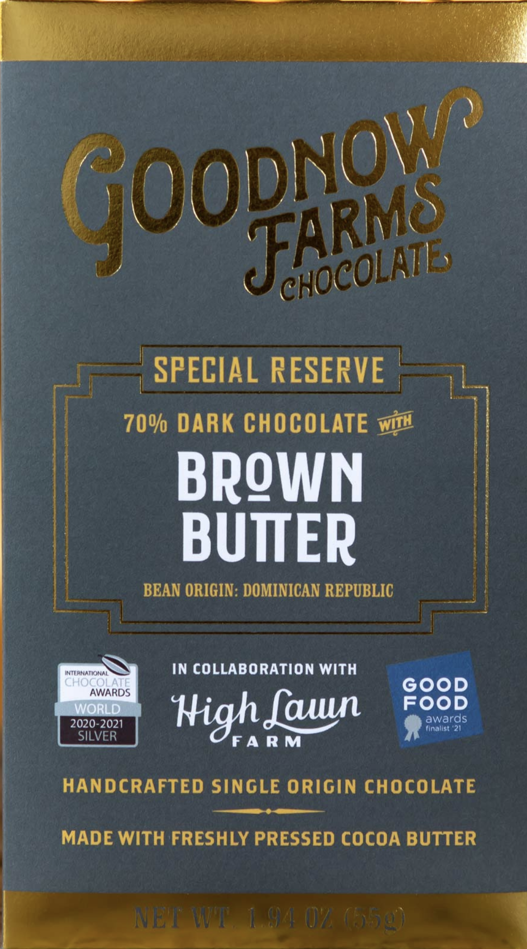 GOODNOW FARMS Chocolate | Dunkle Schokolade »Brown Butter« 70% | MHD 28.02.2022