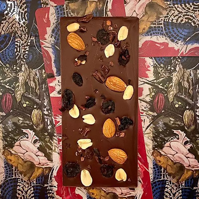 CHOCO DEL SOL | Dunkle Milchschokolade »Trail Mix« 50% | BIO | 58g MHD 17.12.2023