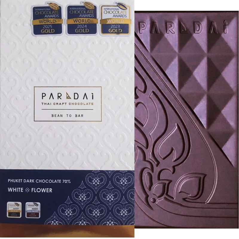 PARADAi Aroma weißer Blüten 70 % – Single-Origin Schokolade aus Phuket, Thailand