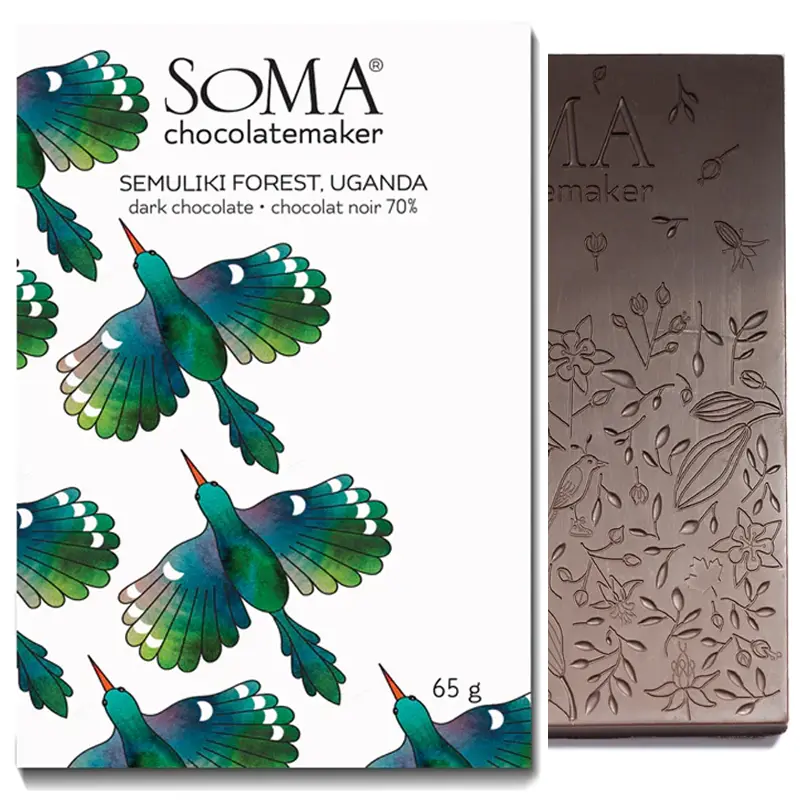 SOMA Chocolates | Dunkle Schokolade »Semuliki Forest - Uganda« 70% | 65g Semuliki Forest Uganda Kanadische Schokolade von Soma Chocolate