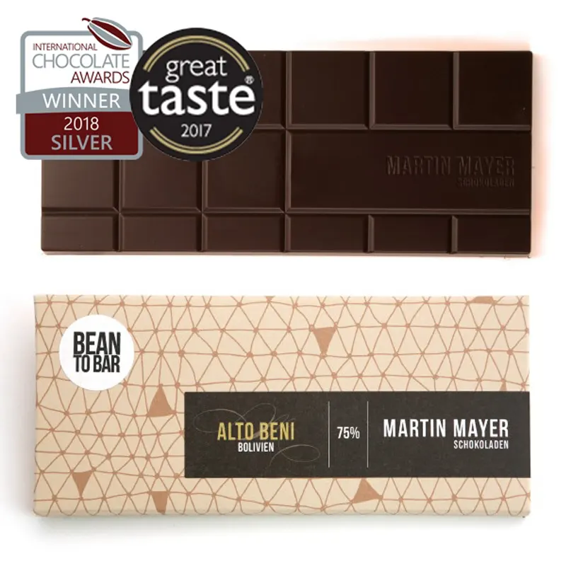 MARTIN MAYER | Dunkle Schokolade »Alto Beni Bolivien« 75% | 70g Dunkle Schokolade Alo beni von Martin Mayer