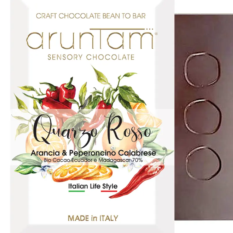 Quarzo Rosso Schokolade mit Orange und Pepperoncino von Aruntam