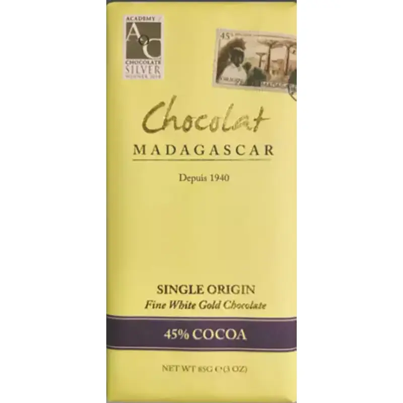 Weiße Schokolade von Chocolate Madagascar mit 45% Kakao