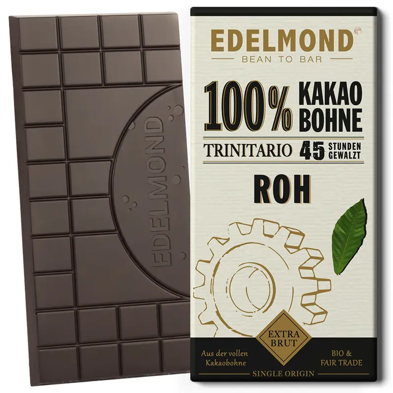EDELMOND Schokoladen | Kakaomasse »Trinitario 45 Roh« 100% | BIO | 72g 100 Prozent Schokolade Trinitario 45 von Edelmond