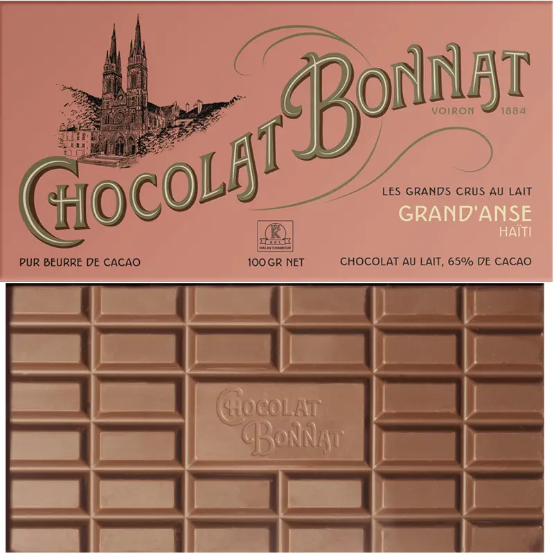 BONNAT Milchschokolade | Chocolat »Grand' Anse Haiti« 65% | 100g Grand Anse Milchschokolade Haiti neue Sorte von Bonnat Chocolate