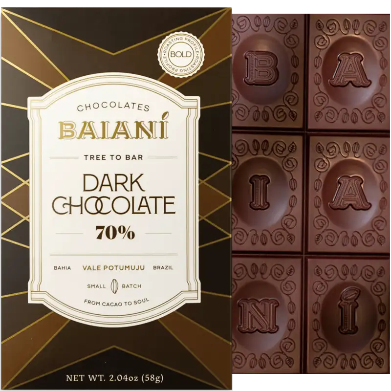 BAIANI Chocolates | Dunkle Schokolade »Brasilien Bold Roast« 70% | 58g Dunkle Schokoladen Brasilien von Baiani