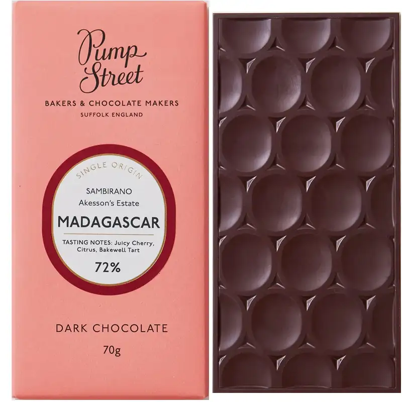 PUMP STREET BAKERY | Dunkle Schokolade »Madagascar« 72% | 70g Madagascar 72% Schokolade von Pumpstreet Bakers & Chocolate Makers