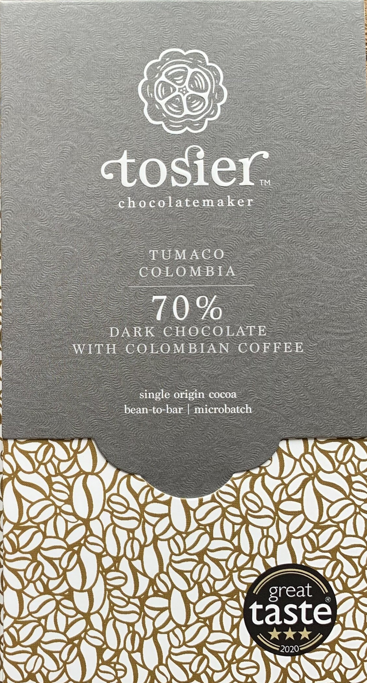 TOSIER | Dunkle Schokolade & Kaffee »Tumaco Columbia Coffee« 70%