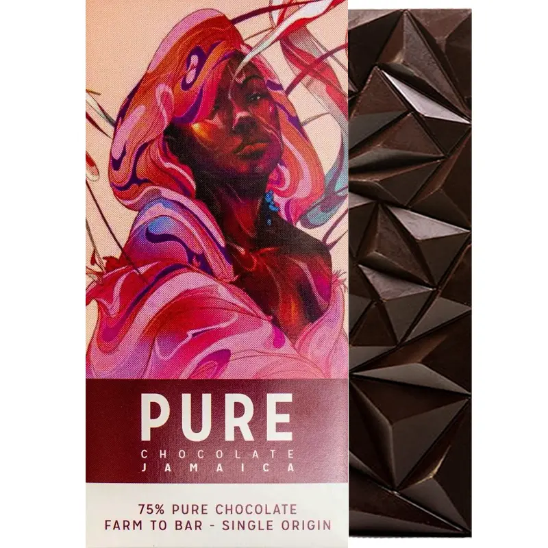Dunkle Schokolade von Pure Chocolate Jamaica 75% kakao