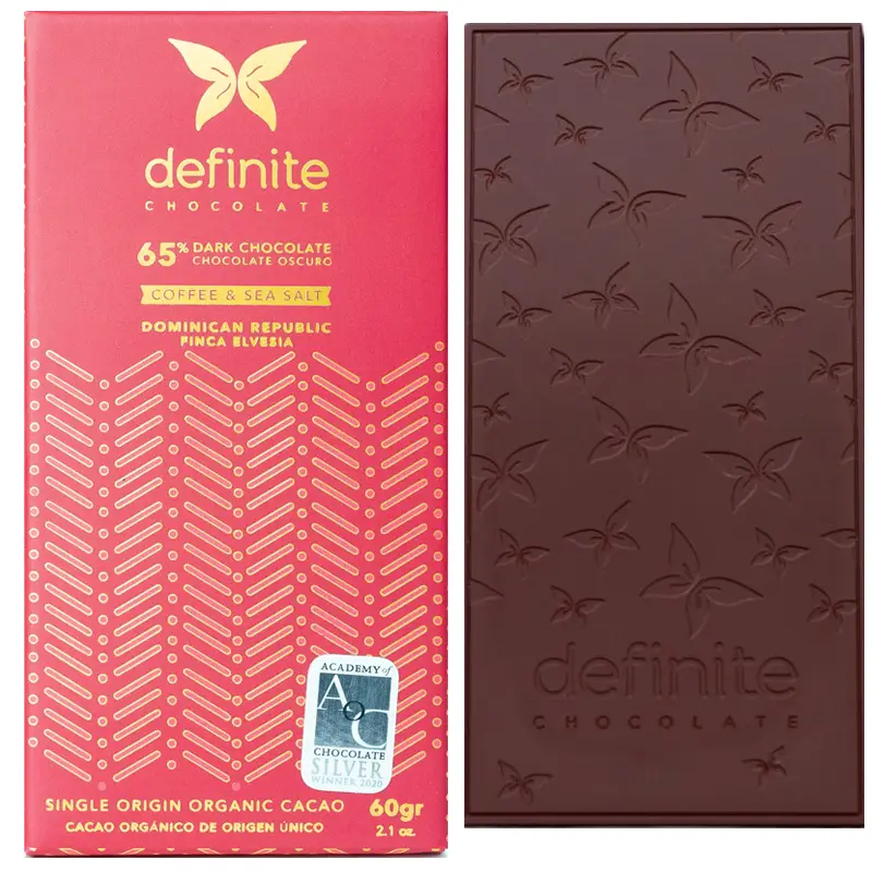 DEFINITE | Dunkle Schokolade »Coffee & Sea Salt« 65% Prämierte Schokoladen aus der Dominikanischen republik con Definite Chocolate