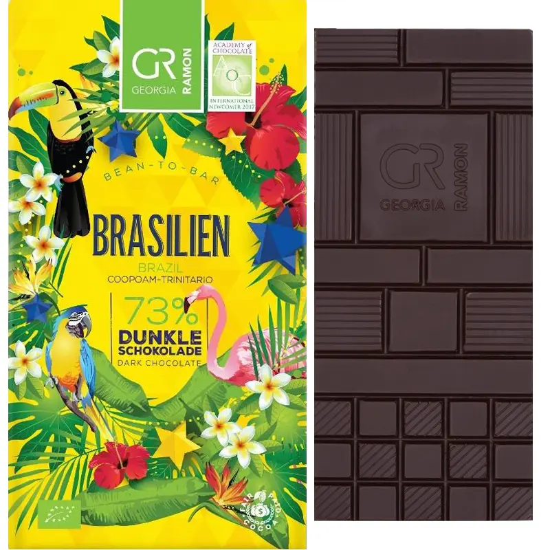 GEORGIA RAMON | Dunkle Schokolade »Brasilien« 73% | BIO | 50g Brasilien 73% pure Schokolade von Georgia Ramon