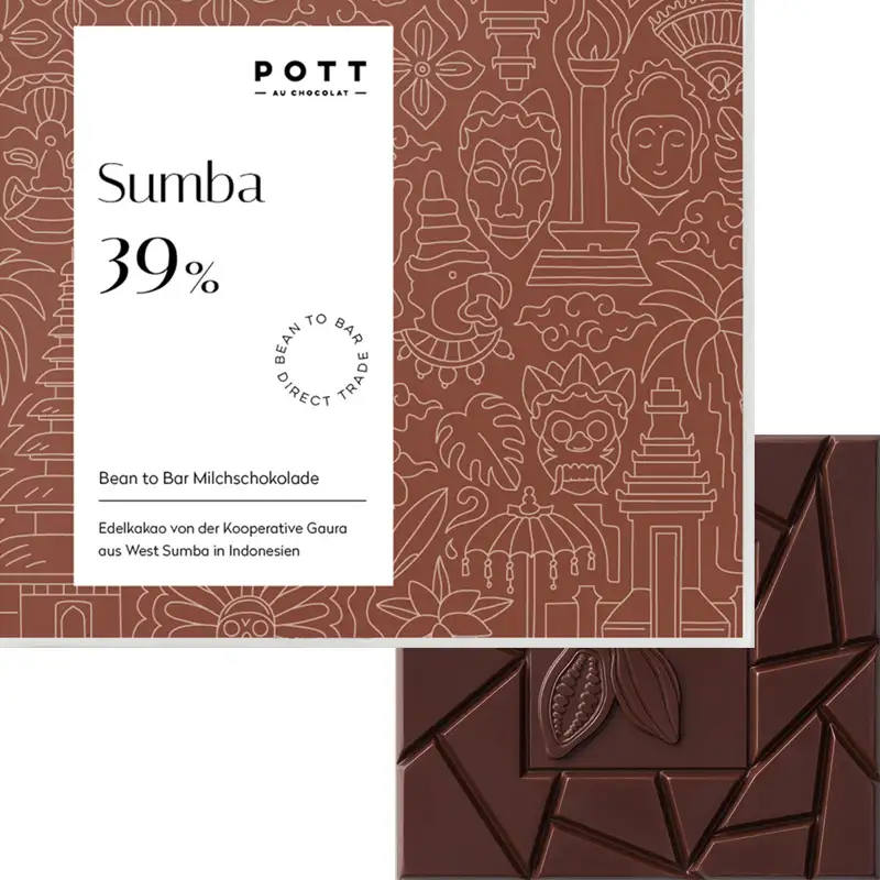 POTT au Chocolat | Milchschokolade »Sumba Indonesien« 39% | 80g Sumba Milchschokolade von pott