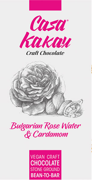 CASA KAKAU | Dunkle Schokolade »Bulgarian Rose Water & Cardamom« 66% | 70g