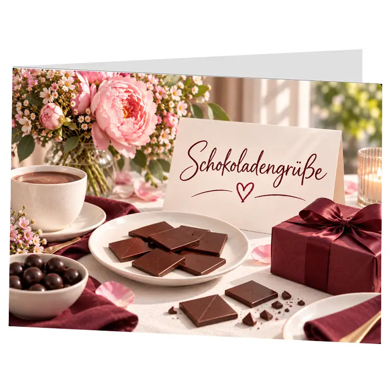 Grußkarte - Schokoladengrüße