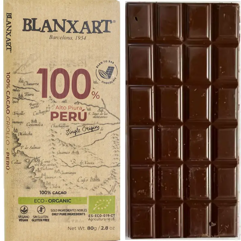 Peru Schokolade mit 100 prozent Kakao von Blanxart