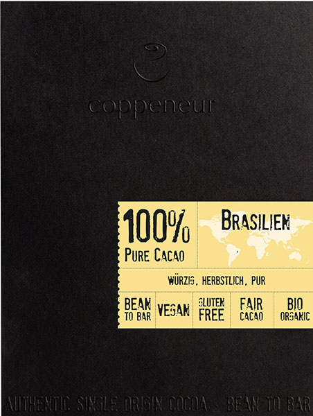 COPPENEUR Schokoladen |  Pure Cacao »Brasilien« Kakaomasse 100% | BIO | 50g