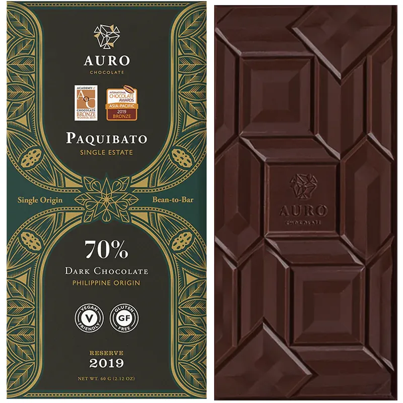 AURO Chocolate | Dunkle Schokolade »Paquibato« 70% | 60g Paquibato Prämierte Schokolade von Auro