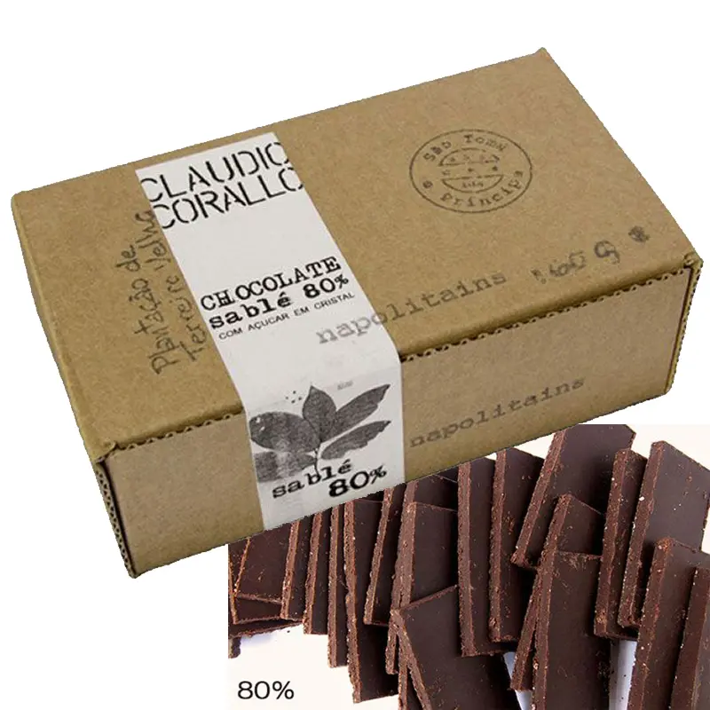 CLAUDIO CORALLO | Napolitains Dunkle Schokolade & Zuckerkristalle »sablé« 80% | 160g Napolitains 80 prozent Schokolade von Claudio Corallo